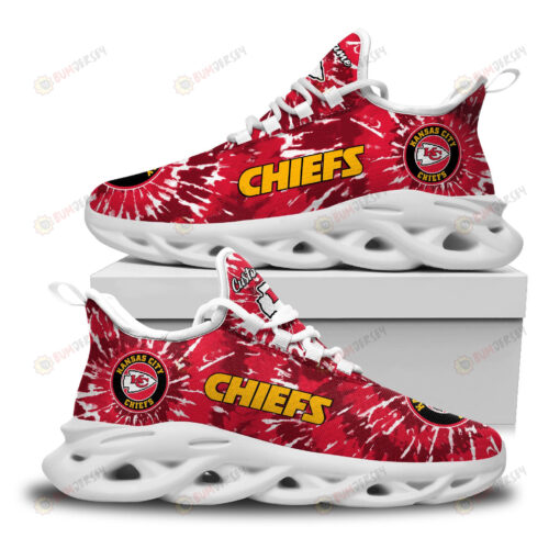 Kansas City Chiefs Logo Custom Name Tie Dye Pattern 3D Max Soul Sneaker Shoes