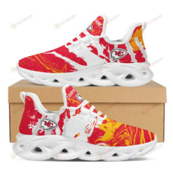 Kansas City Chiefs Logo Custom Name Tie Dye Pattern 3D Max Soul Sneaker Shoes In Red