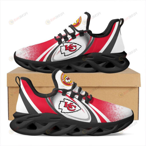 Kansas City Chiefs Logo Oval Pattern 3D Max Soul Sneaker Shoes