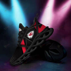 Kansas City Chiefs Logo Pattern 3D Max Soul Sneaker Shoes In Black
