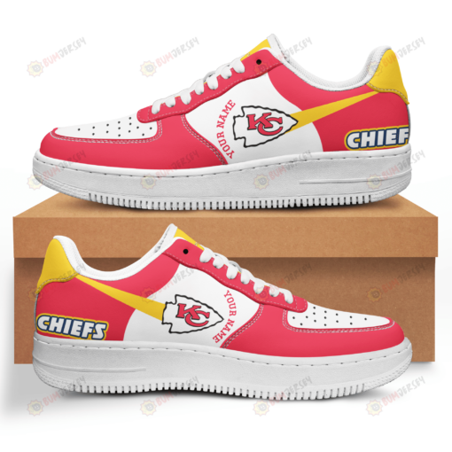 Kansas City Chiefs Logo Pattern Custom Name Air Force 1 Printed