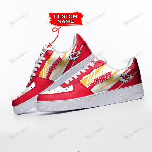 Kansas City Chiefs Logo Pattern Custom Name Air Force 1 Printed In Red