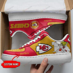 Kansas City Chiefs Logo Pattern Custom Name Red Yellow Air Force 1 Printed