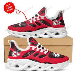 Kansas City Chiefs Logo Pattern In Red Custom Name 3D Max Soul Sneaker Shoes