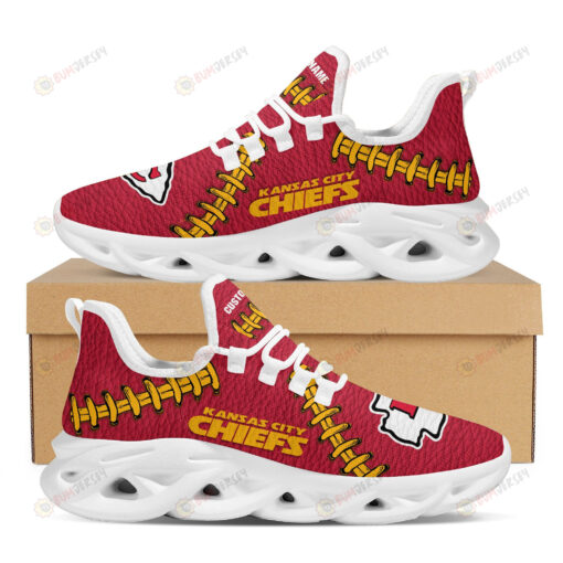 Kansas City Chiefs Logo Seam Pattern Custom Name 3D Max Soul Sneaker Shoes