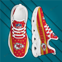 Kansas City Chiefs Logo Stripe And Stars Pattern 3D Max Soul Sneaker Shoes