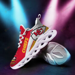 Kansas City Chiefs Logo Torn Pattern 3D Max Soul Sneaker Shoes In Red