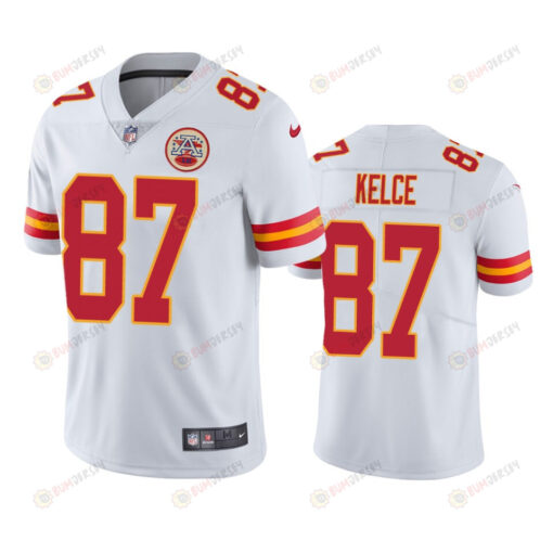 Kansas City Chiefs Travis Kelce 87 White Vapor Limited Jersey