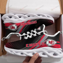 Kansas City Chiefs Triangle Custom Name Red Black 3D Max Soul Sneaker Shoes