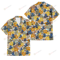 Kansas City Royals Brown Yellow Hibiscus White Background 3D Hawaiian Shirt