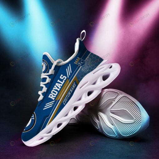 Kansas City Royals Logo Beehive Pattern Custom Name 3D Max Soul Sneaker Shoes