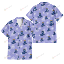 Kansas City Royals Sketch White Hibiscus Violet Background 3D Hawaiian Shirt