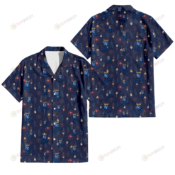 Kansas City Royals Small Hibiscus Buds Navy Background 3D Hawaiian Shirt