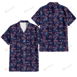Kansas City Royals Thistle Sketch Hibiscus Dark Slate Blue Background 3D Hawaiian Shirt