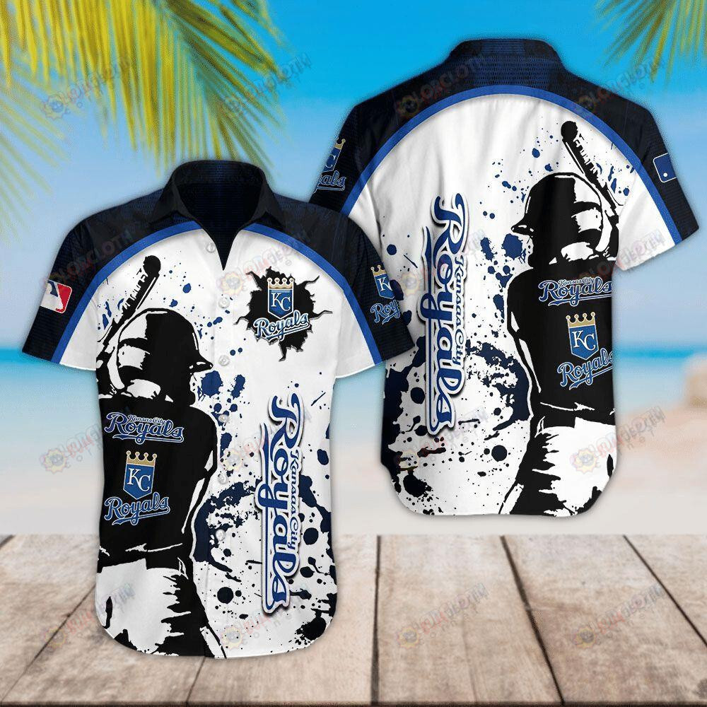 Kansas City Royals Unisex Hawaiian Shirt In Blue Black And White