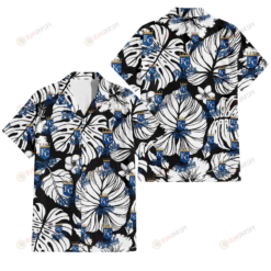 Kansas City Royals White Hibiscus Porcelain Flower Palm Leaf Black 3D Hawaiian Shirt