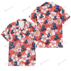 Kansas City Royals White Hibiscus Salmon Background 3D Hawaiian Shirt