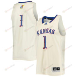 Kansas Jayhawks 1 Swingman Basketball Men Jersey - Cream