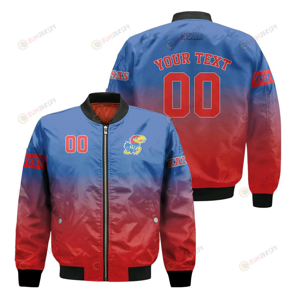 Kansas Jayhawks Fadded Bomber Jacket 3D Printed