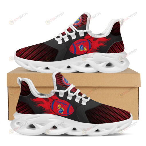 Kansas Jayhawks Fire Ball Logo Pattern 3D Max Soul Sneaker Shoes In Black