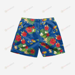 Kansas Jayhawks Floral Hawaiian Men Shorts Swim Trunks - Print Shorts