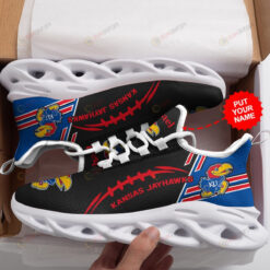 Kansas Jayhawks Logo Baseball Pattern Custom Name 3D Max Soul Sneaker Shoes