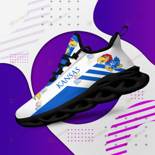 Kansas Jayhawks Logo Blue Stripe Pattern 3D Max Soul Sneaker Shoes