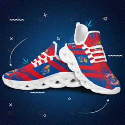 Kansas Jayhawks Logo Fire Pattern Custom Name 3D Max Soul Sneaker Shoes