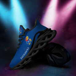 Kansas Jayhawks Logo Pattern 3D Max Soul Sneaker Shoes In Blue