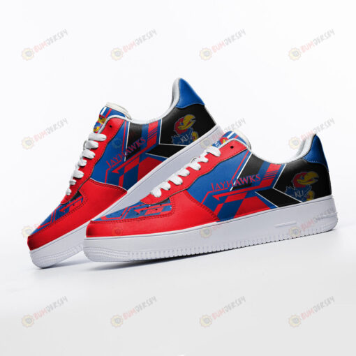 Kansas Jayhawks Red Blue Logo Pattern Air Force 1 Printed