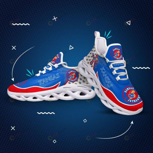 Kansas Jayhawks Small Logo Pattern 3D Max Soul Sneaker Shoes