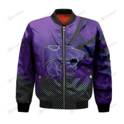 Kansas State Wildcats Bomber Jacket 3D Printed Basketball Net Grunge Pattern