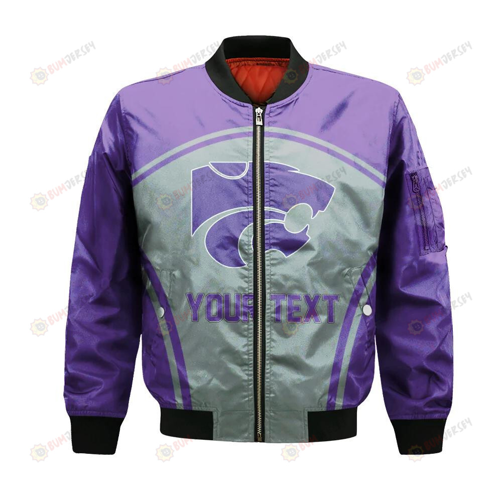 Kansas State Wildcats Bomber Jacket 3D Printed Curve Style Sport