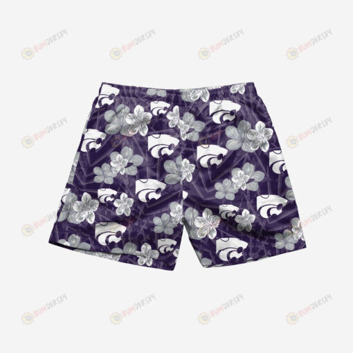 Kansas State Wildcats Hibiscus Hawaiian Men Shorts Swim Trunks - Print Shorts