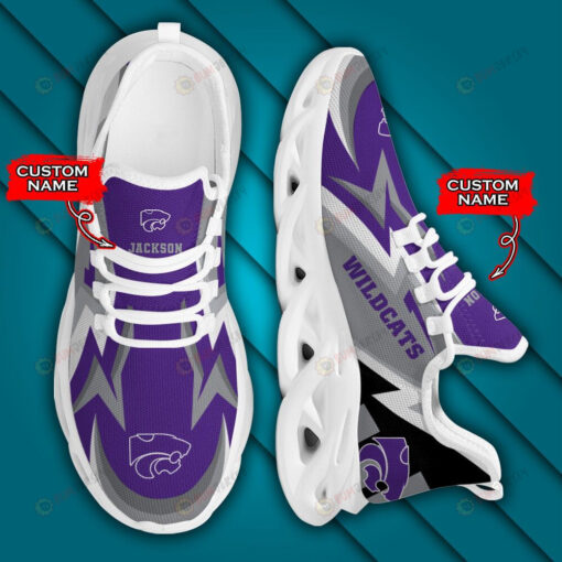 Kansas State Wildcats Logo Lightening Pattern 3D Max Soul Sneaker Shoes