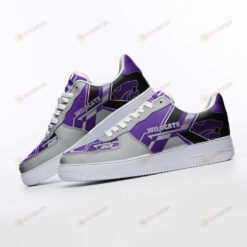 Kansas State Wildcats Logo Pattern Air Force 1 Printed In Gray Purple