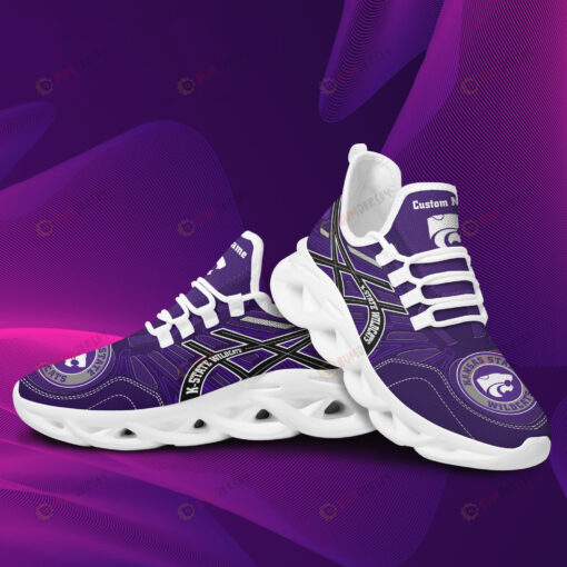 Kansas State Wildcats Logo Pattern Custom Name 3D Max Soul Sneaker Shoes