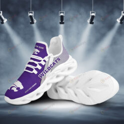 Kansas State Wildcats Logo Pattern Custom Name 3D Max Soul Sneaker Shoes In Purple Gray