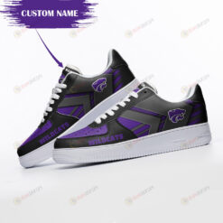 Kansas State Wildcats Logo Pattern Custom Name Air Force 1 Printed In Black Purple