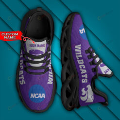 Kansas State Wildcats Logo Text Pattern Custom Name 3D Max Soul Sneaker Shoes