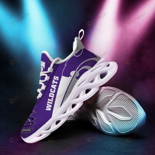 Kansas State Wildcats Logo Torn Pattern 3D Max Soul Sneaker Shoes In Purple