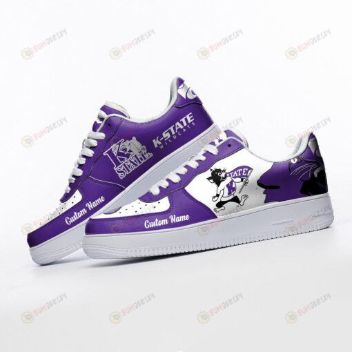 Kansas State Wildcats Mascot Logo Pattern Custom Name Air Force 1 Printed