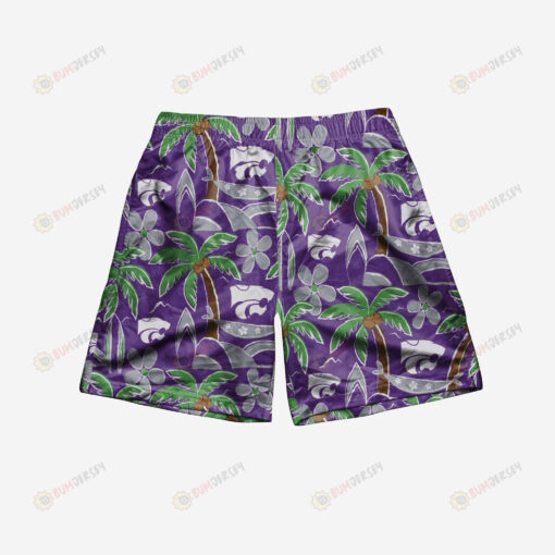 Kansas State Wildcats Tropical Hawaiian Men Shorts Swim Trunks - Print Shorts