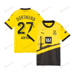 Karim Adeyemi 27 Borussia Dortmund 2023/24 Home YOUTH Jersey - Black/Yellow