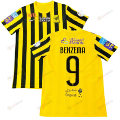 Karim Benzema 9 Al Ittihad FC 2023/24 Home Men Jersey - Black/Yellow