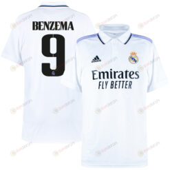 Karim Benzema 9 Real Madrid 2022/23 Home Men Jersey - White
