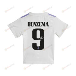 Karim Benzema 9 Signed Real Madrid 2022/23 Home Jersey - Youth
