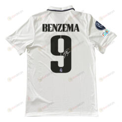 Karim Benzema 9 Signed Real Madrid 2022/23 Home Men Jersey - White