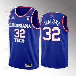 Karl Malone 32 Louisiana Tech Bulldogs Blue Jersey College Basketball Retired Number