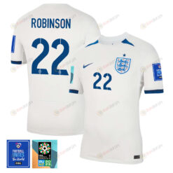 Katie Robinson 22 England 1 Star FIFA Patch Women's National Team 2023-24 World Cup Home Men Jersey